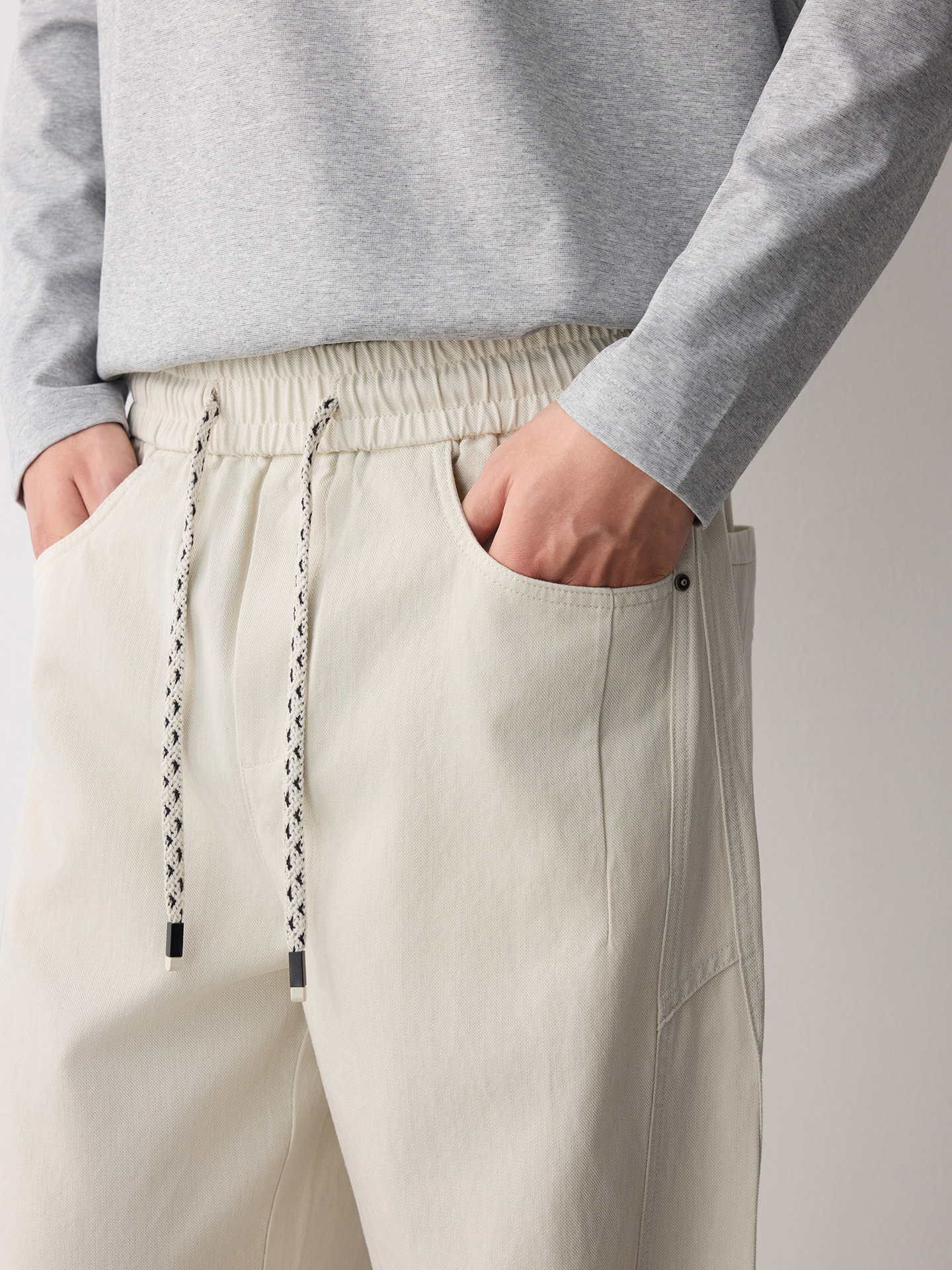 Quần dài ống thẳng nam công sở chất liệu cotton pha Lyocell — đen