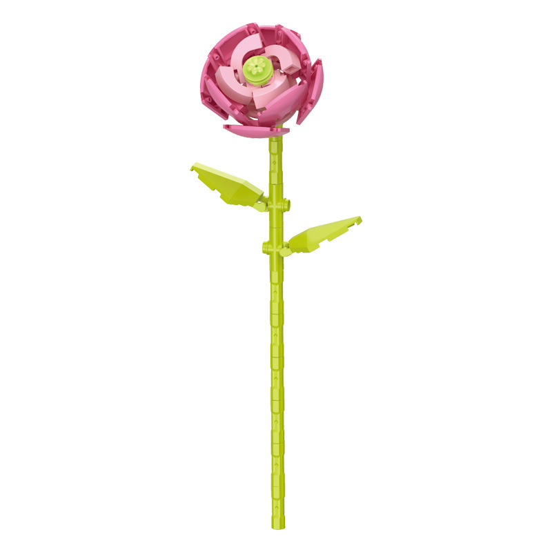 钻马积木花永生花束抱抱桶仿真花小颗粒积木DIY玩具七夕女生礼物|undefined