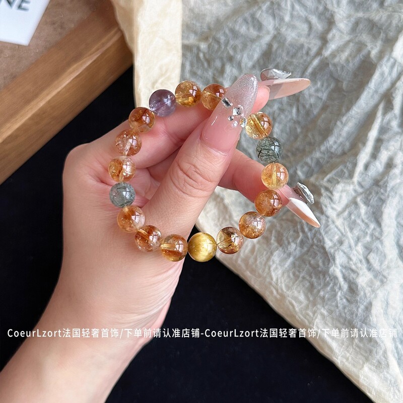 【招财暴富2.0】天然黄水晶黄发晶手链女金虎眼财运事业水晶礼物|undefined