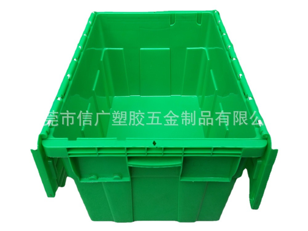 东莞厂家低价出售蓝色红色连盖箱 斜插式周转箱可套叠物流箱