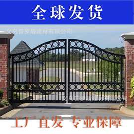 现代手工锻造铁艺庭院门栏杆别墅欧式铁花大门防盗门小区铁艺大门