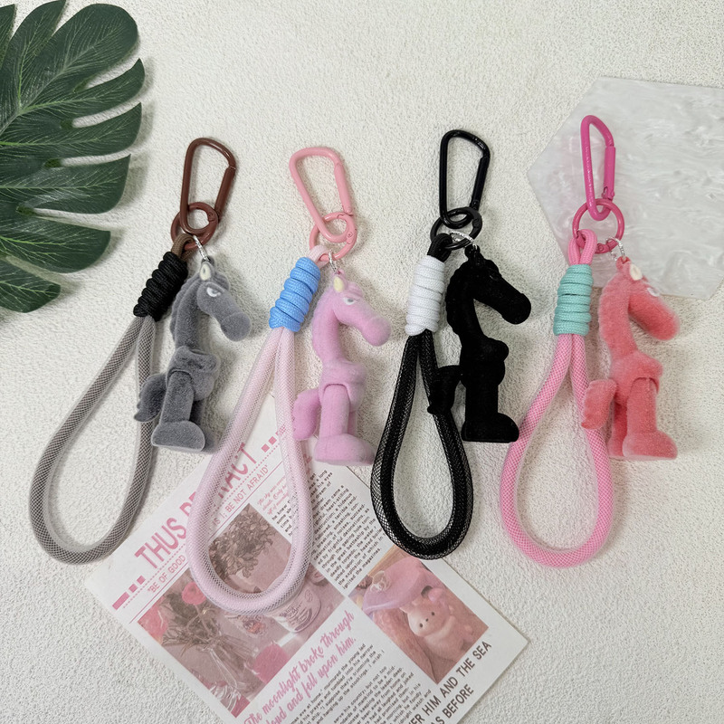 New 2026 Year of the Horse Good Luck Mascot Cool Black Horse Bag Pendant Bag Charm Keychain Gift