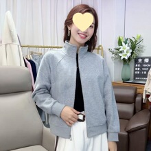 秋季短款正肩立领上衣洋气百搭休闲卫衣休闲时尚拉链翻领衫外套