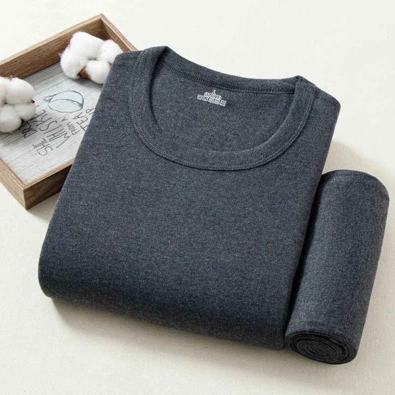 Men's thermal underwear set, pure cotton sweater, thin and warm, perfect for autumn and winter, suitable for middle-aged and elderly men.