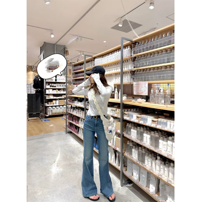 裤王四面弹微喇叭牛仔裤女简约穿搭2025秋季爆款时髦微喇叭牛仔裤|undefined