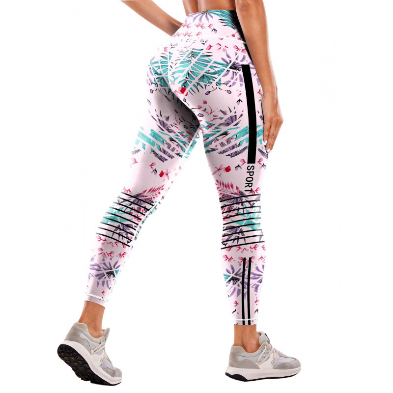 Transfronterizos Europa y Estados Unidos impresa pantalon de calzado de calzado de mujer elevación de cadera apretada bottom diaria pantalones deportivos casuales 2026
