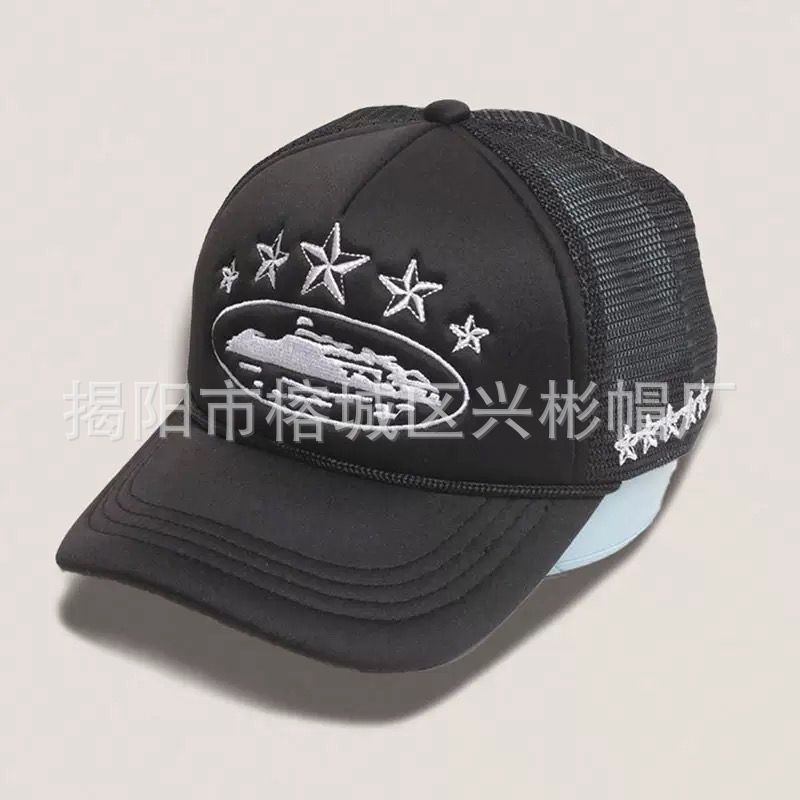Corteiz Five-Star Trucker Cap Black