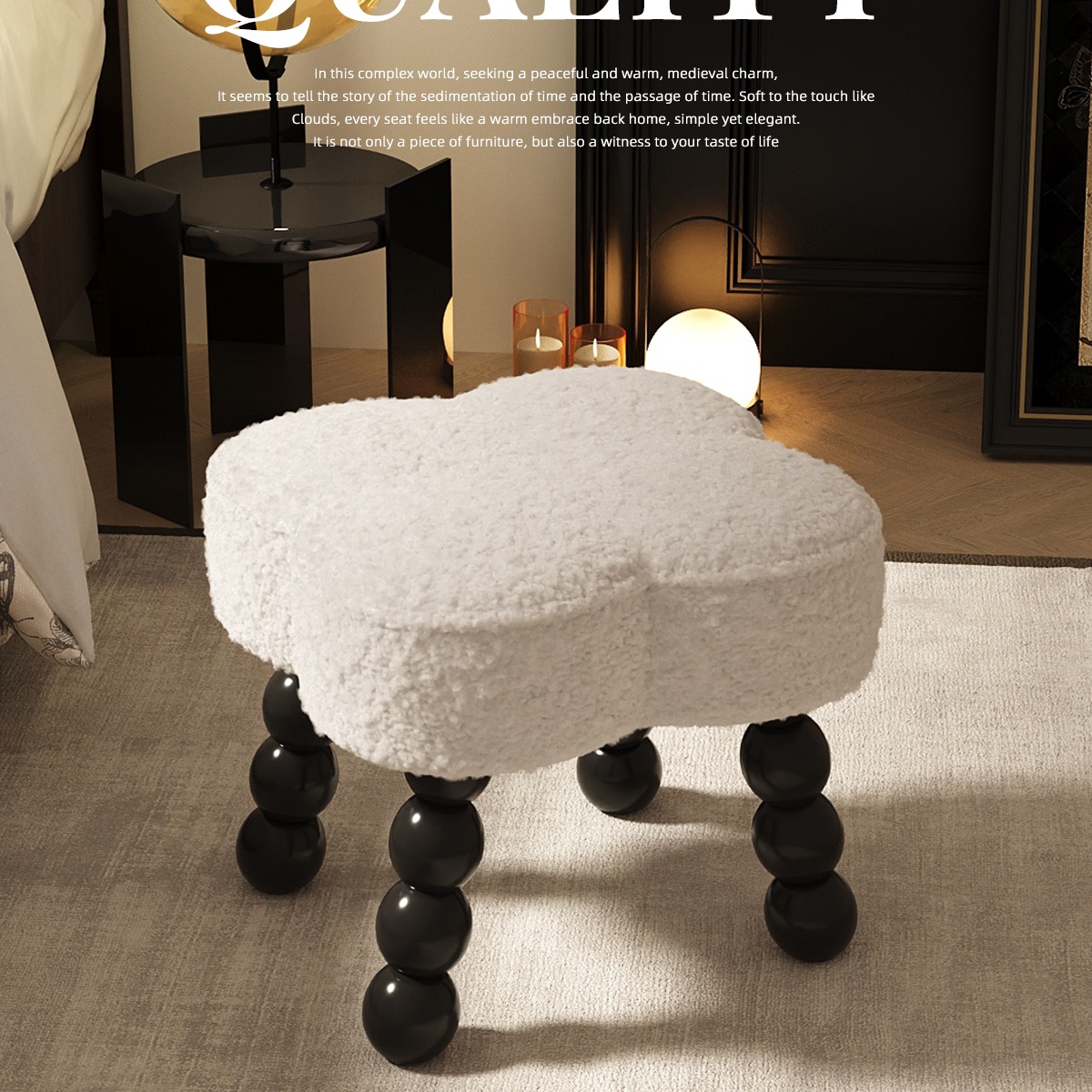 Sanmeng Small Stool Solid Wood Stool Home High-End Low Stool Living Room Sofa Stool Creative Bench Door Shoe Changing Stool