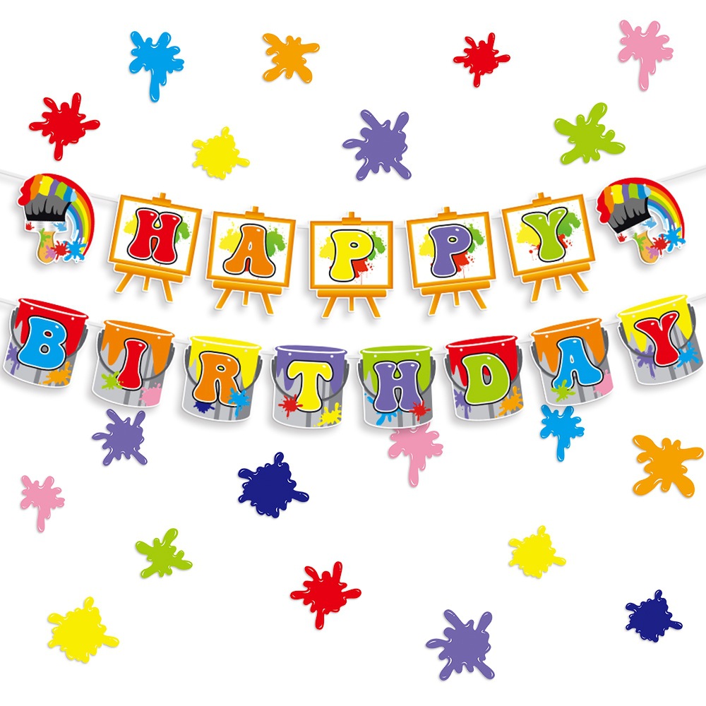 Guirnalda Decorativa para Cumpleaños de Papel de Bricolaje para Fiesta Infantil