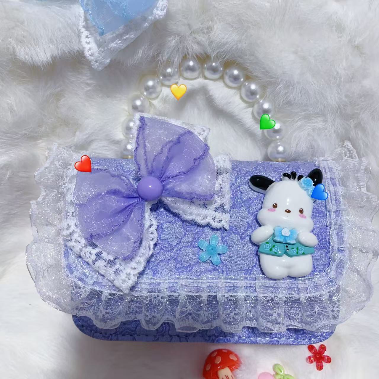 Bagos de hombro para niños primavera y verano frescos bolsos de perlas para niñas Aisha pequeña princesa bolsos de mochila de estilo extranjero