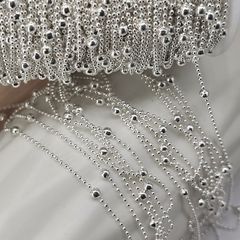 跨境欧美1.5铜珠链夹3.5球珠链 diy步摇流苏链服饰链条散链批发