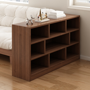 Wooden Bookshelf Floor-Standing Grid Cabinet Simple Household Storage Storage Cabinet Wall-Mounted Integrated Children's Narrow Cabinet Bookcase