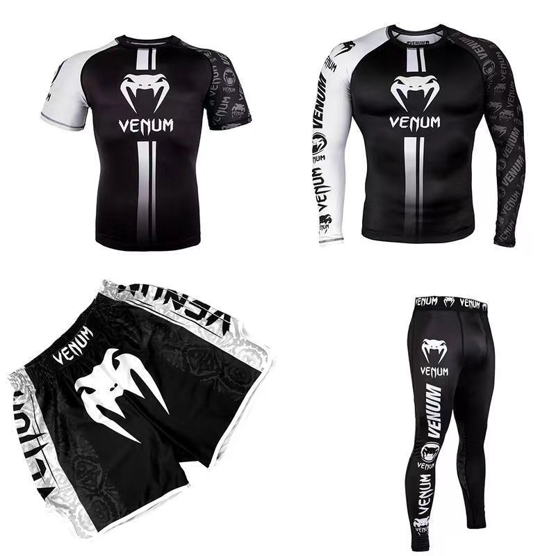 Venum MMA Compression Set 4-Piece Black White