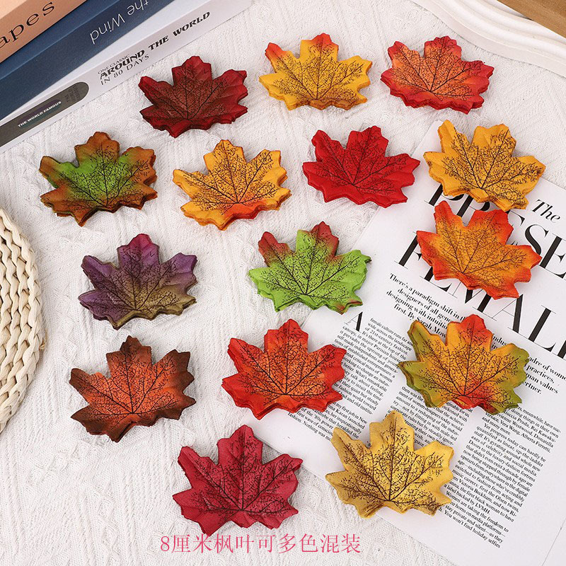 Amazon's Best-Selling 8cm Artificial Maple Leaves, 50 Pieces, 100 Pieces Stacked Leaves, Can Be Mixed in Multiple Colors for Halloween Decoration Amazon's Best-Selling 8cm Artificial Maple Leaves, 50 Pieces, 100 Pieces Stacked Leaves, Can Be Mixed in Multiple Colors for Halloween Decoration
