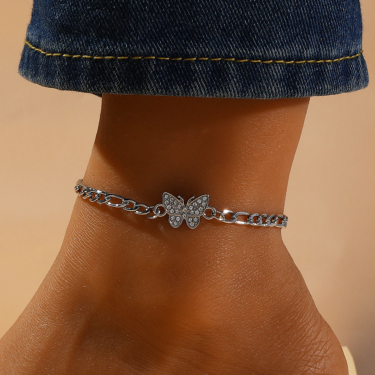Chevillère papillon avec strass accessoire de mode été_voghion.com