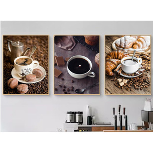 Modern Amazon Labeling Coffee Bread Macaron Restaurant Kitchen Canvas Decorative Painting Core Poster