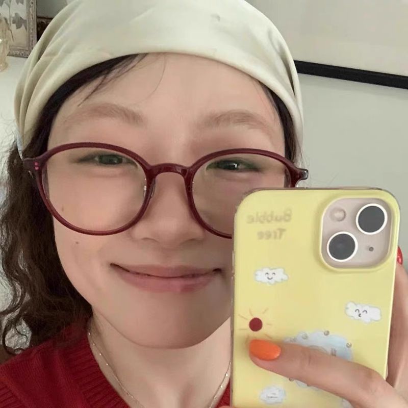 アンコラレッド超軽量TRスリムラウンドフレームフラットミラーレトロファッショナブルな近視女性のための四角い顔と丸い顔に度付きを装備可能|undefined