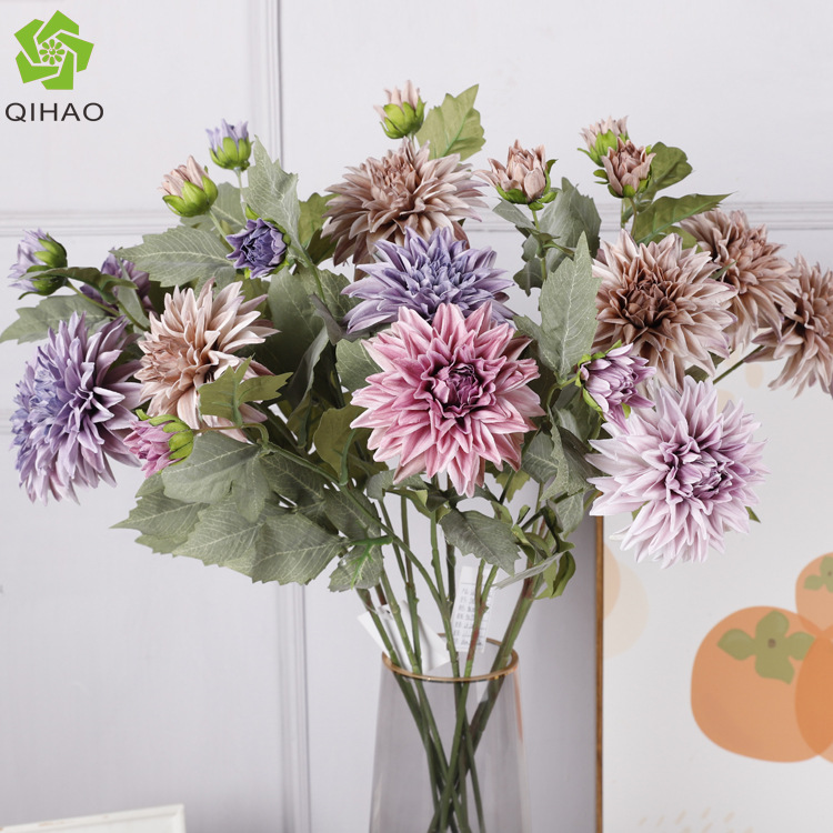 Artificial Chrysanthemum Wedding Decorations, Plastic Fake Flowers for Home Decoration, Artificial Chrysanthemum Centerpieces