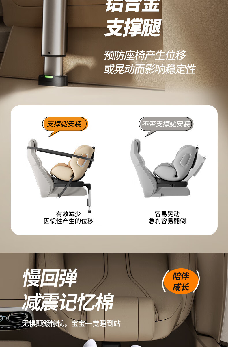 Child safety seat car baby car 360 degree rotation 0-12 years old seat can be reclined