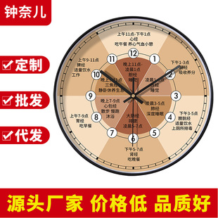 养生挂钟子午流注美容院钟表中医十二时辰经络八卦静音挂墙时钟表-阿里巴巴