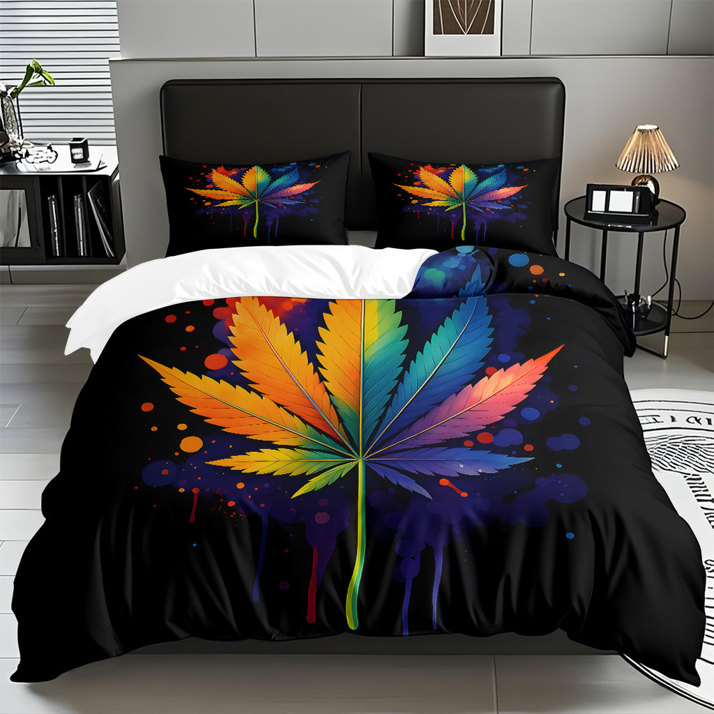 Modo JIT Temu transfronterizo tela doméstica abrasión cubierta hoja de impresión digital set de ropa de cama fábrica directa