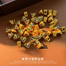 中国风烧蓝珐琅古法沙金海誓山盟饰品配件diy手工串珠穿绳镀金珠