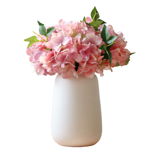 Dahlias vase decoration for living room, dried flowers, wire-sculpted white ceramic home dining table decoration, Instagram style