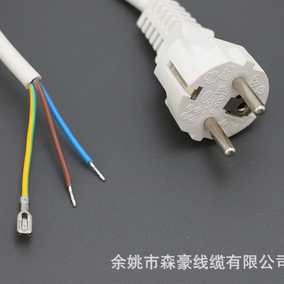 厂家制造欧规电源线纯铜耐低温阻燃耐寒柔软橡胶户外防水延长欧标