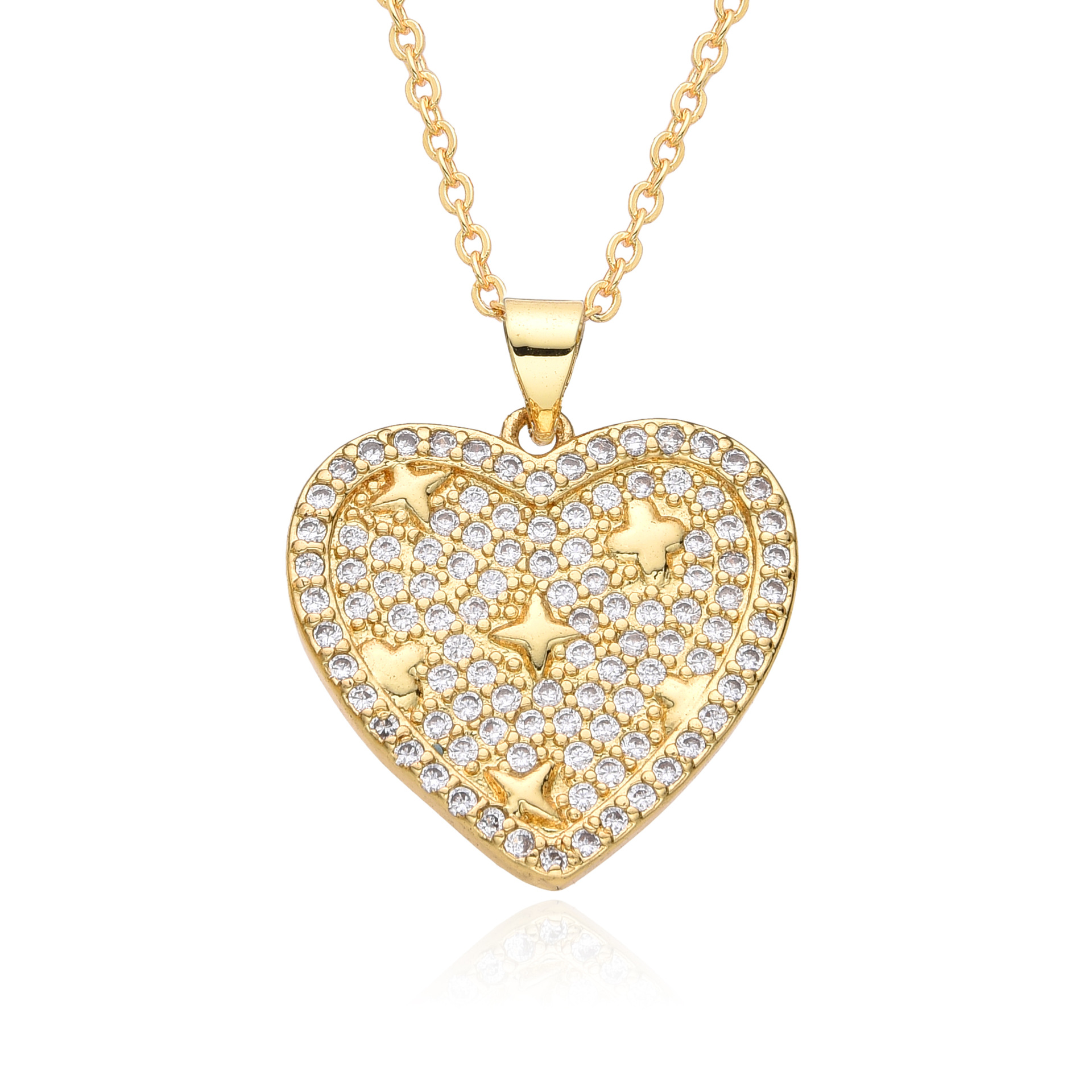 12g Weight Copper Pendant Material Zircon Inlay Material Pendant Necklace Classification Copper Chain Material 1 Piece Quantity Holiday, Daily Occasion Copper Material Heart Shape Pattern Women's Gender Inlay Design Casual, Simple Style Style Copper Inlay Heart Shape Zircon Pendant Necklace 5