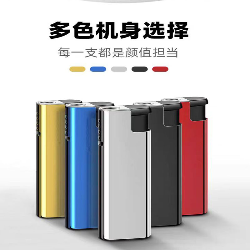 Publicidad de encendedor a prueba de viento de metal inflado láser de alta calidad impresión directa llama azul impresión UV color publicidad