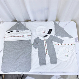 European and American Style Newborn Jumpsuit Set Baby Stroller Sleeping Bag Quilt Korean Style Baby Full Moon Dress
