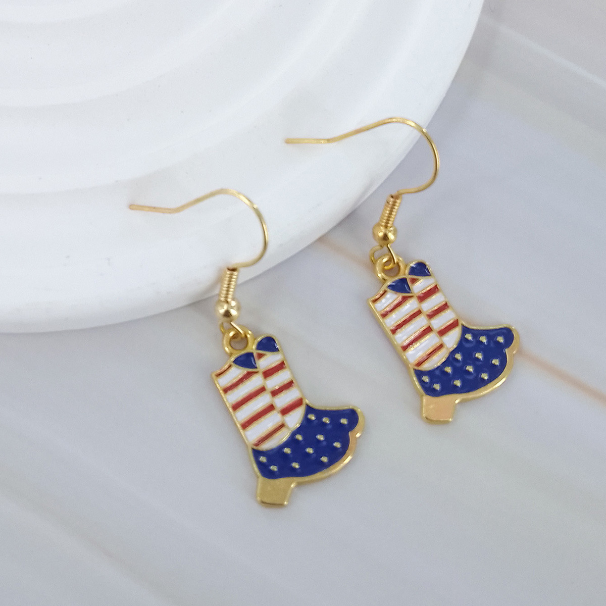 9g Weight Steel needle Ear Needle Material Drop Earrings Classification 1 Pair Quantity Holiday, Street Occasion Acrylic Material Independence Day Festival Constellation, Fruit, Heart Shape Pattern Women's Gender Patchwork Design Retro Style 1 Pair Retro Constellation Fruit Heart Shape Patchwork Arylic Drop Earrings 无