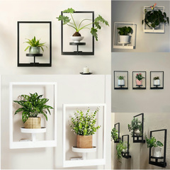 クロスボーダー壁掛け鉄フラワースタンド植木鉢スタンド吊り下げ植物スタンド壁盆栽スタンド金属鉄クラフト装飾スタンド