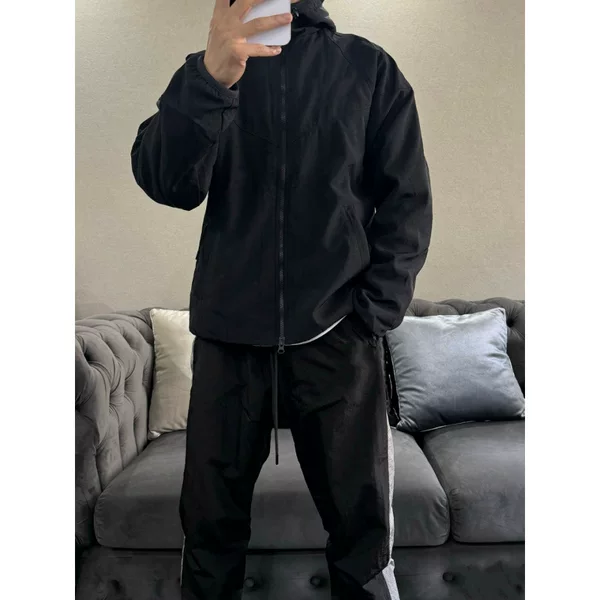 Spring New Style 2026 Trendy Men's Windbreaker Hooded Simple Jacket Men's Fashion Casual Sports Top Coat