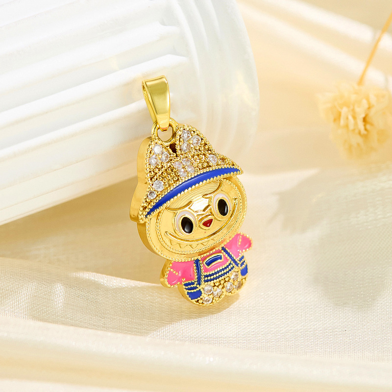 クロスボーダー漫画ラブブ油滴色保持銅金メッキかわいい diy アクセサリージュエリーネックレスブレスレットペンダントシングルペンダント|undefined
