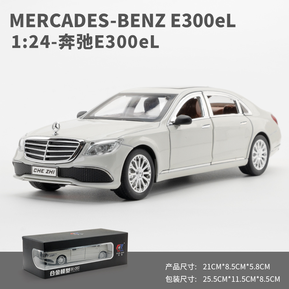 Coche Zhi aleación Ben E300L modelo de coche tira hacia atrás con sonido y música ligera 6 Puerta Abierta modelo de juguete colección de decoración