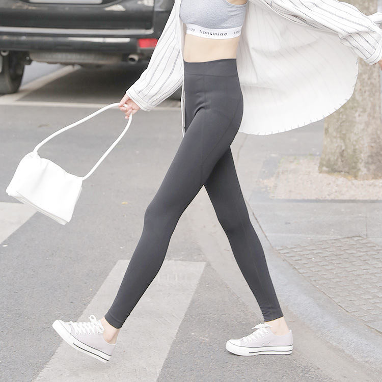 New Style Sports Fitness Running Yoga Leggings Seamless Knit Hip-Lifting with Pockets Slim Straight High-Waisted Pants