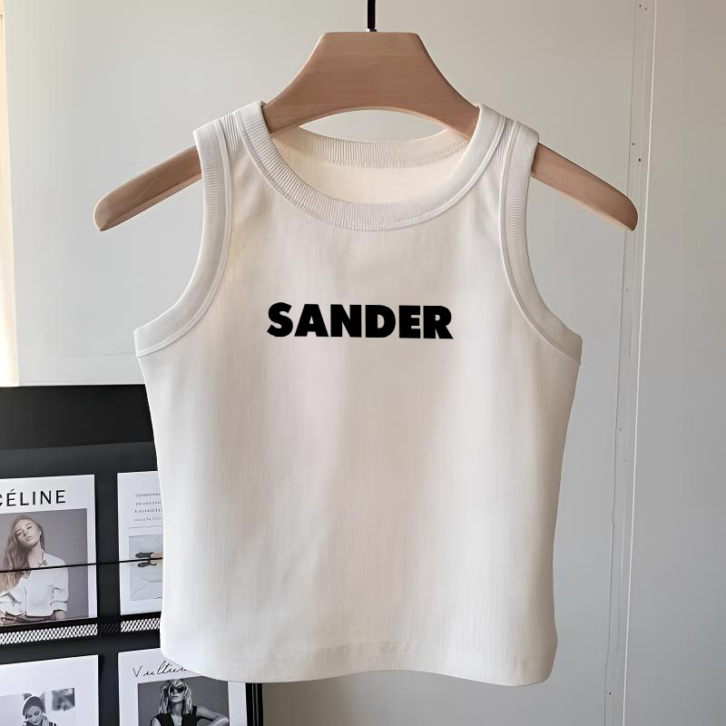 Girls' pure cotton white sleeveless T-shirt vest, summer versatile for medium and large children, girl's camisole top, can be worn alone