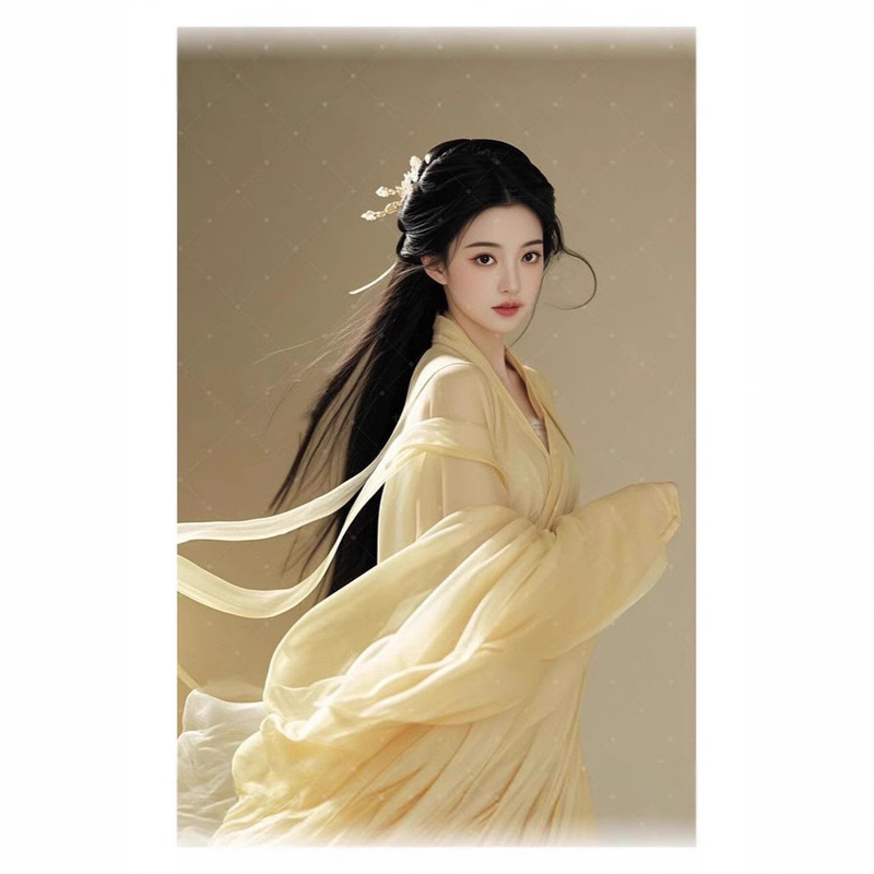 Wei and Jin Dynasty Style Han Dynasty Women's Spring and Summer Style Elegant Fairy Costume Large-Sleeved Shirt Wide-Sleeved Fairy Skirt Yellow Elegant Ancient Style Wei and Jin Dynasty Style Han Dynasty Women's Spring and Summer Style Elegant Fairy Costume Large-Sleeved Shirt Wide-Sleeved Fairy Skirt Yellow Elegant Ancient Style