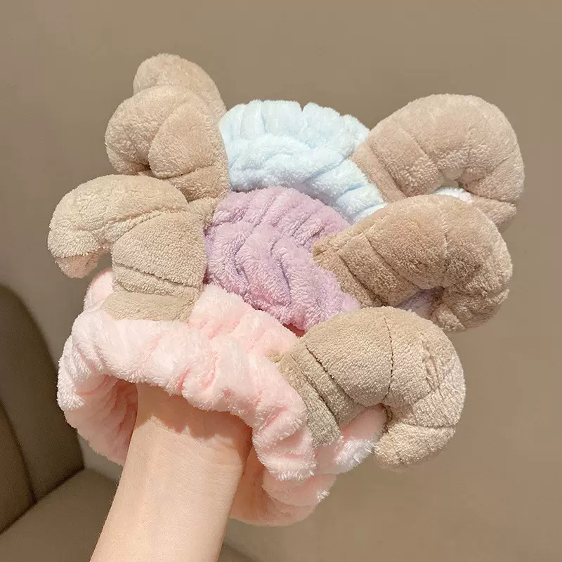 韩版毛绒羊角发带卡通立体束发带网红卡通绵羊角洗脸头带头饰女