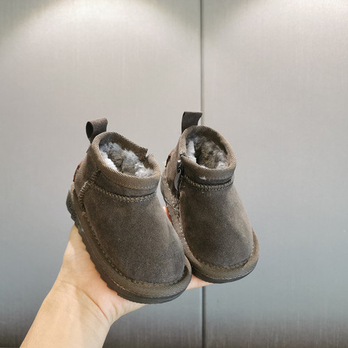 冬季宝宝鞋加绒加厚雪地靴 学步鞋幼儿短靴0-1-2岁男女小童鞋软底