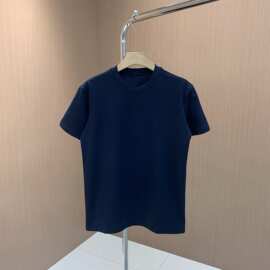 82401男女情侣款上衣后背大logo印花休闲圆领体恤韩版短袖T恤宽松