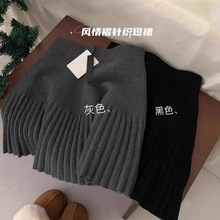 黑色半身裙女秋冬美式辣妹松紧高腰a字短裙高级感百搭针织百褶裙