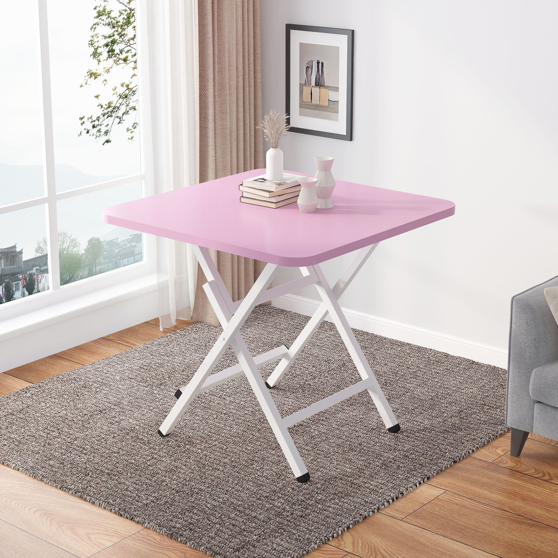 Mesa plegable alquiler de alquiler de mesa de comedor al aire libre portátil mesa de estand simple mesa de comedor casera mesa cuadrada