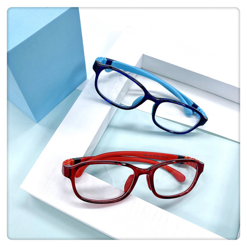 Children's Mirror TRD30 New Anti-blue light Glasses, Clear Lens, Ultra-light Fashion Frame, Ultra-light Silicone, Detachable
