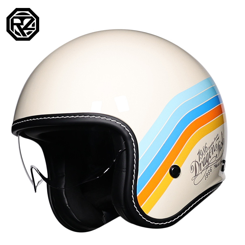 Orz retro casco hombres y mujeres 3C certificado motocicleta medio casco niñas invierno universal Four Seasons motocicleta eléctrica