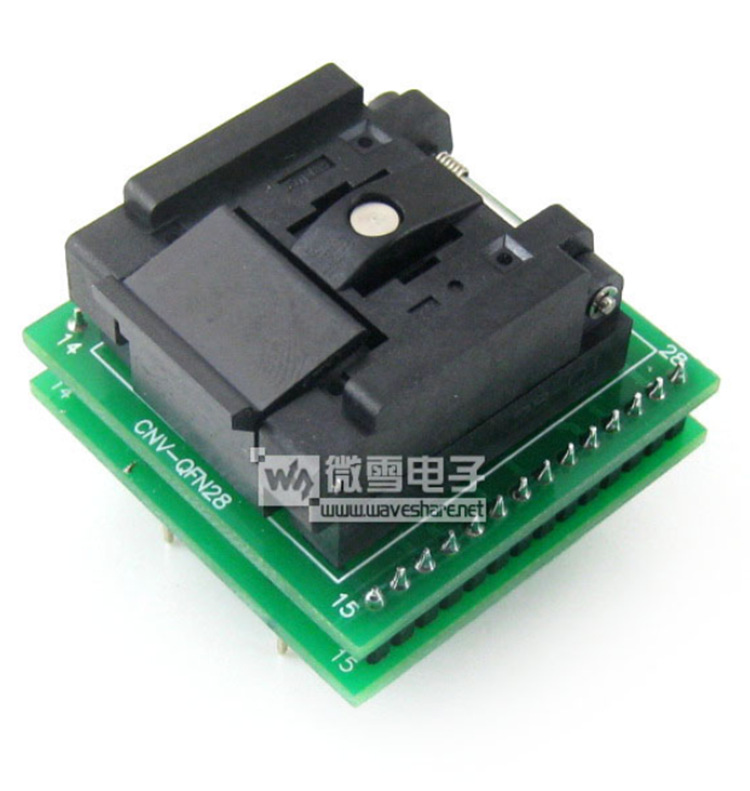 QFN28转DIP28编程座 IC测试座QFN-28B-0.65-01带板引脚间距0.65mm