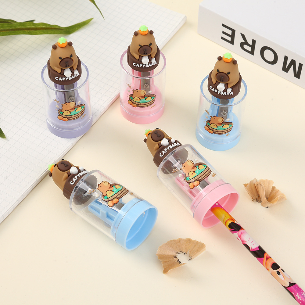 创意泡澡豚便携迷你卷笔刀立体公仔学生卷笔刀卡通铅笔刀削笔器