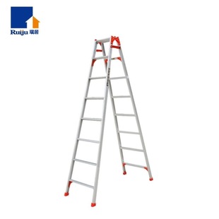 Ruiju Dual-Purpose Ladder Engineering Herringbone Ladder 8-Step Ladder Thickeneded Foldableable Multi-Functional Aluminum Alloy Ladder Yqzht