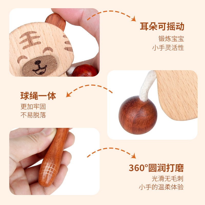 Juguete de educación temprana de rompecabezas de madera de dibujos animados para bebés